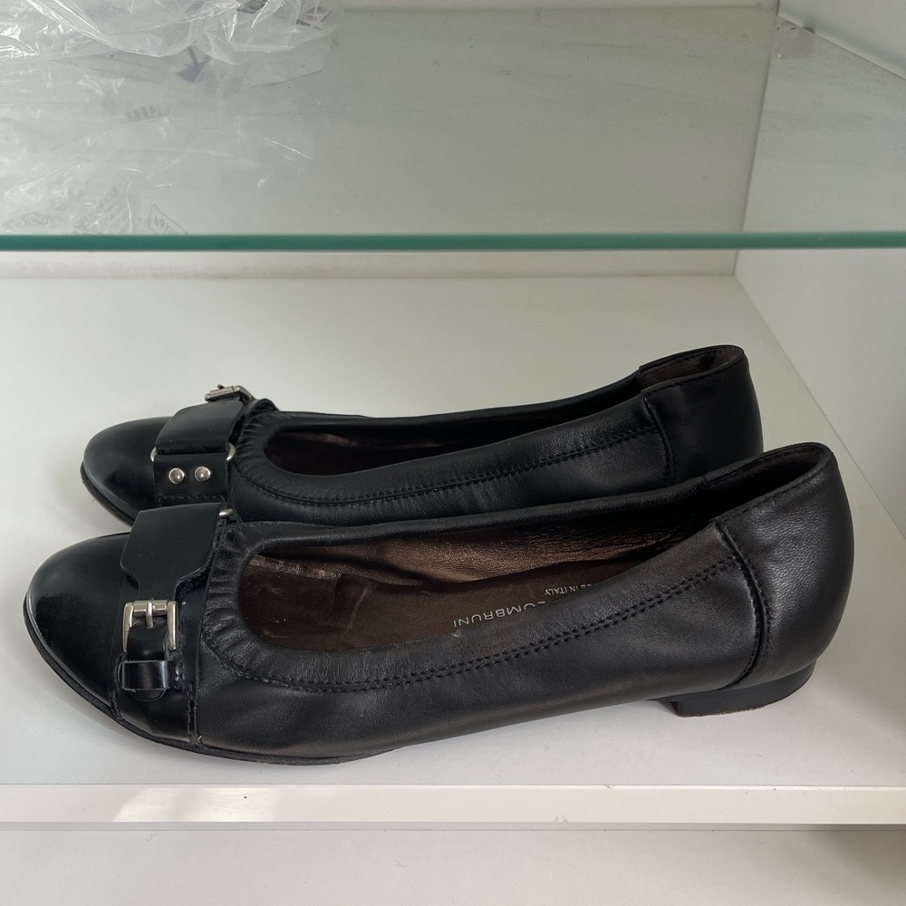 AGL | Black leather Italy ballet flats women’s 37